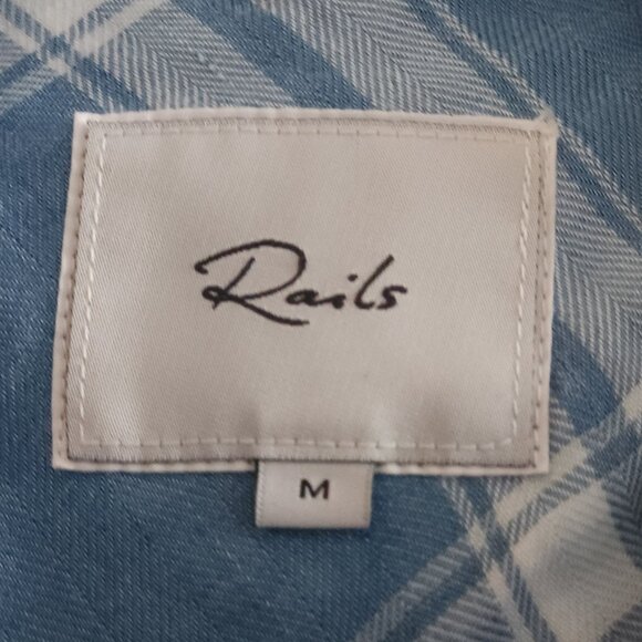 RAILS Hunter Plaid Button Down Flannel Shirt Harbor White Size Medium NWOT - Picture 6 of 9